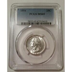 1954 Washington Quarter MS65 PCGS